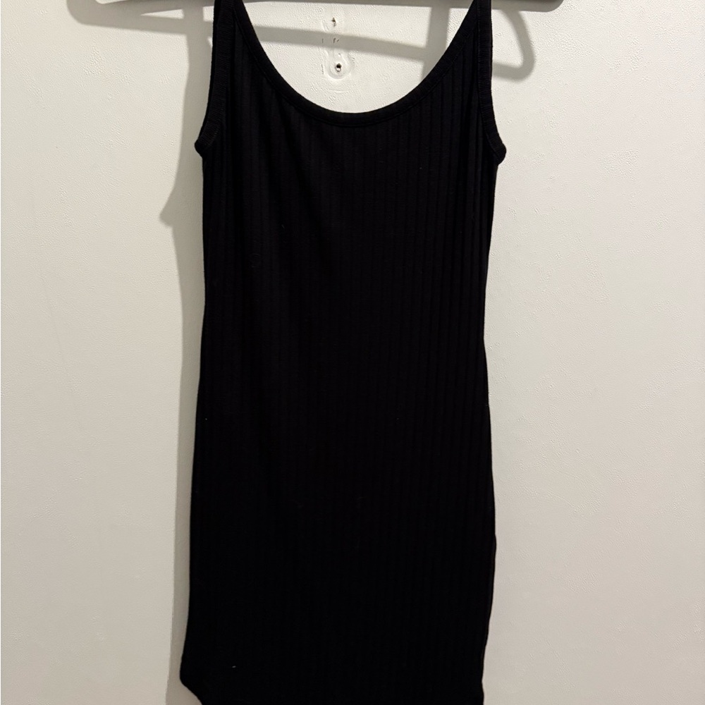 💖 & Other Stories Black Ribbed Mini Dress